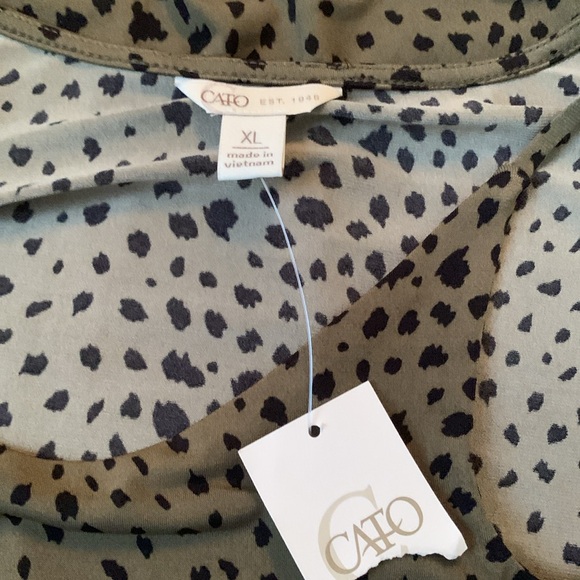 Cato Olive Night Bleekerstr NWT XL Top - Picture 3 of 6